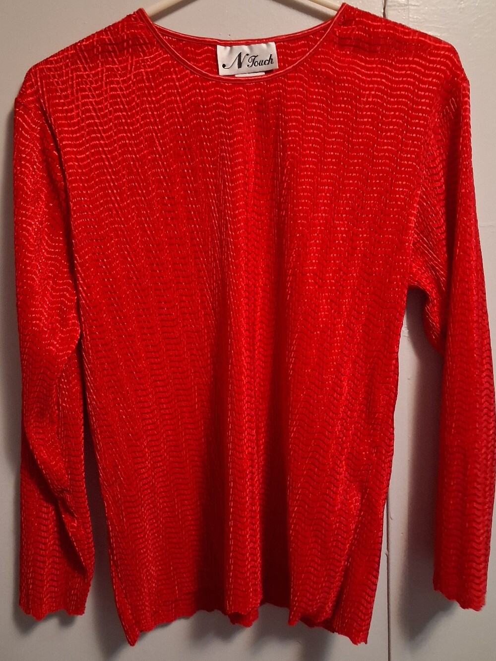 N Touch Women's Red Crewneck Sweater